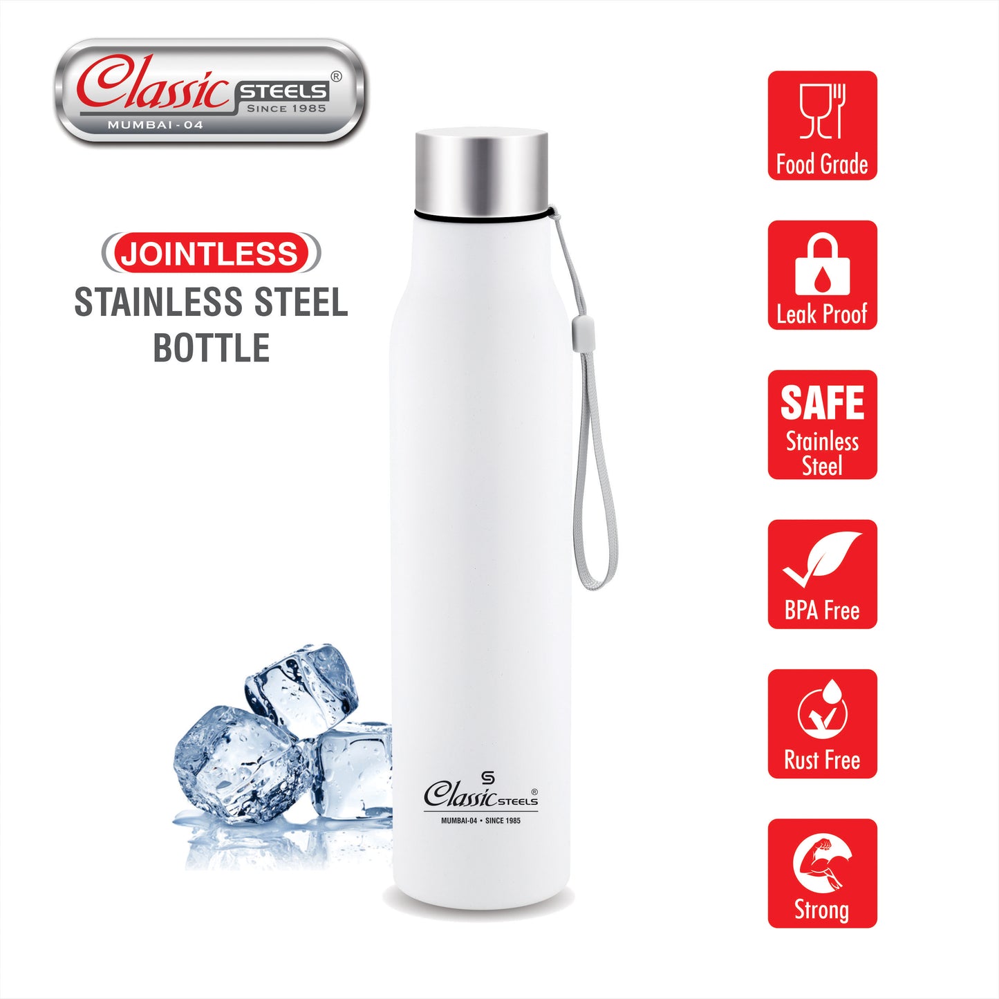 EASY JINNIE (JOINTLESS) SINGLE WALL STAINLESS STEEL BOTTLE