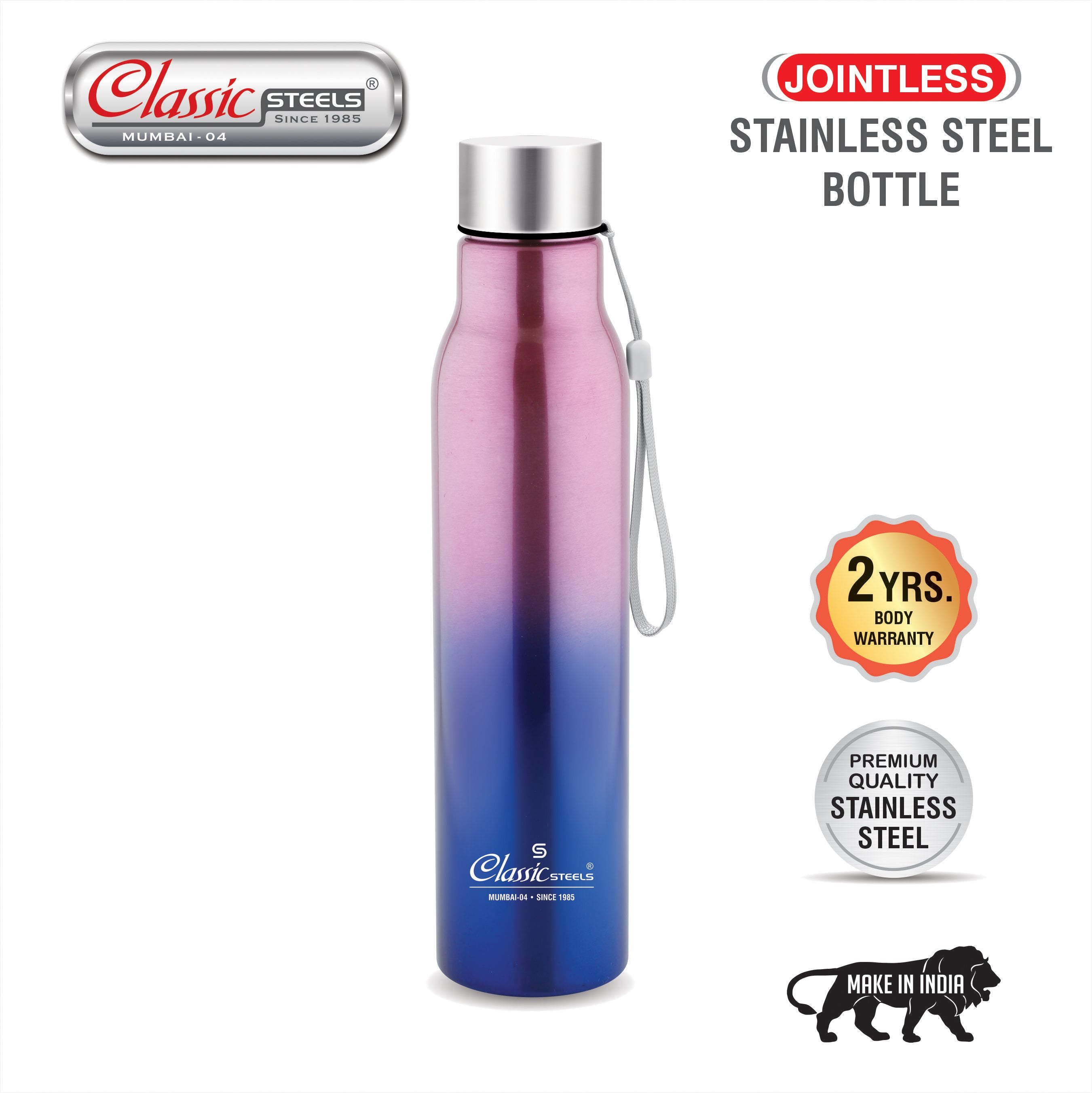 EASY JINNIE (JOINTLESS) SINGLE WALL STAINLESS STEEL BOTTLE