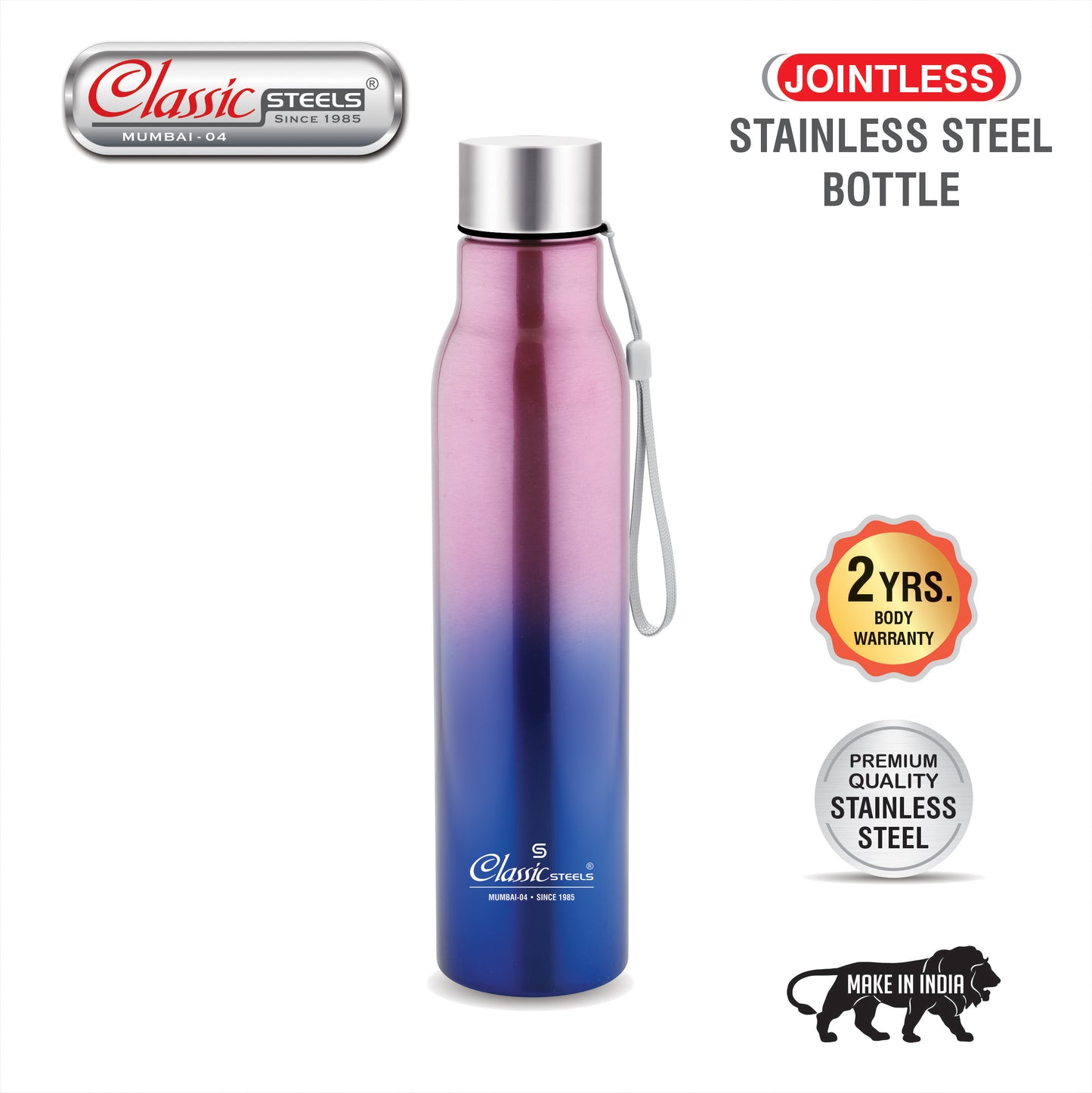 EASY JINNIE (JOINTLESS) SINGLE WALL STAINLESS STEEL BOTTLE