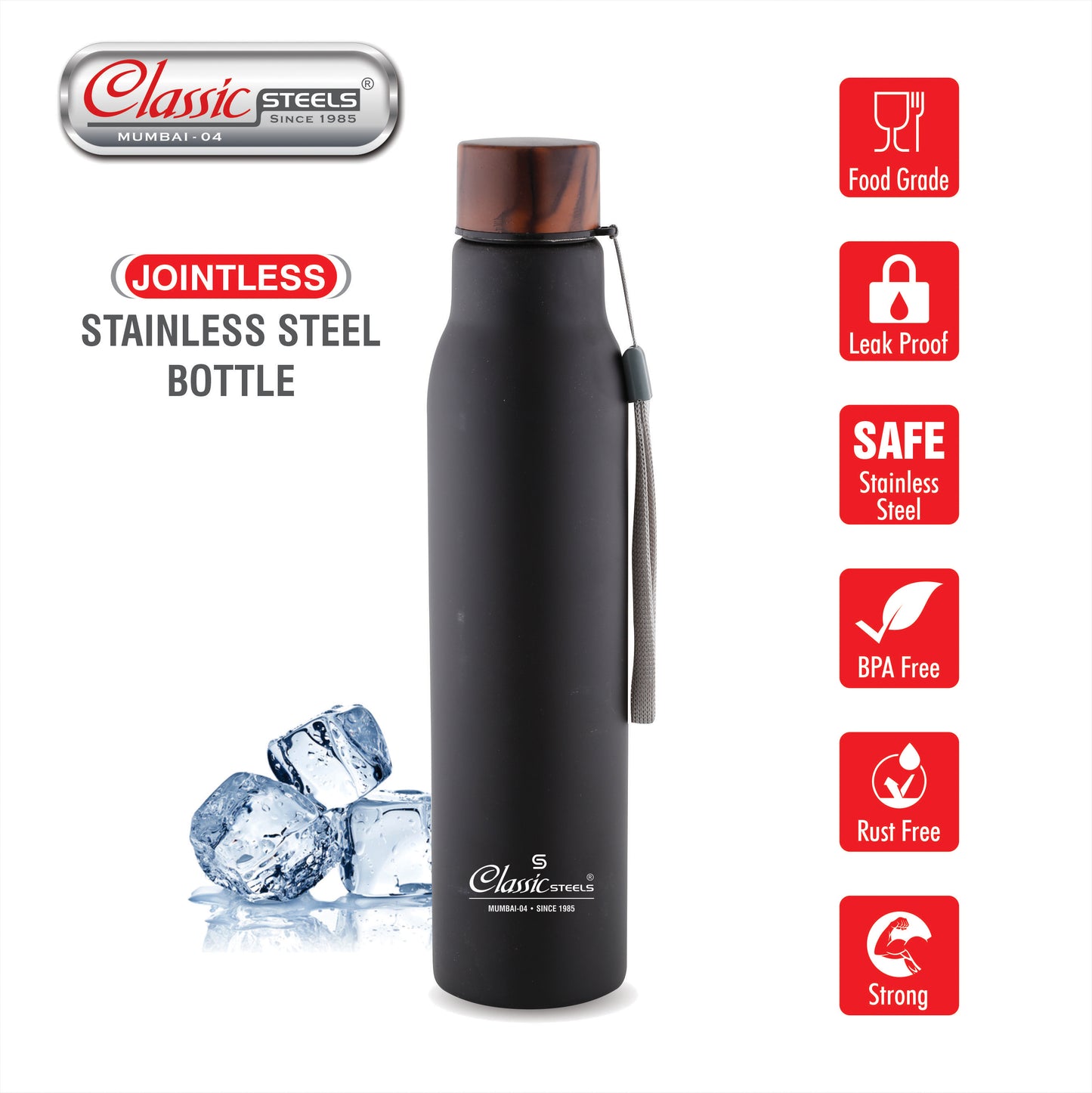 EASY JINNIE (JOINTLESS) SINGLE WALL STAINLESS STEEL BOTTLE