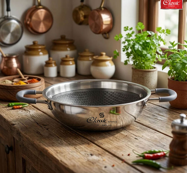 Hexa Comb Triply Kadai Without Lid