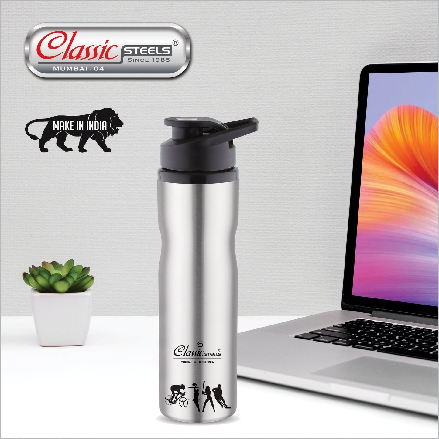 Cool Sports Single Wall Stainless Steel Water Bottle