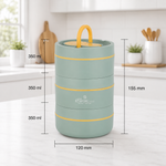 Sattvic Insulated Stainless Steel Lunch Box 3 Containers  Each & 1 Spoon Microwave Safe Leak Proof Air Tight Hot Lunch Box
