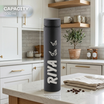 Personalized Stainless Steel Water Bottle  Customizable Super Slim Single Wall Design