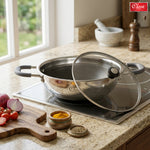 Hexa Comb Triply Kadai with Glass Lid