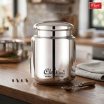 Stainless Steel  ti Canister  Elegant Circular Design for Tea, Coffee, and Spices