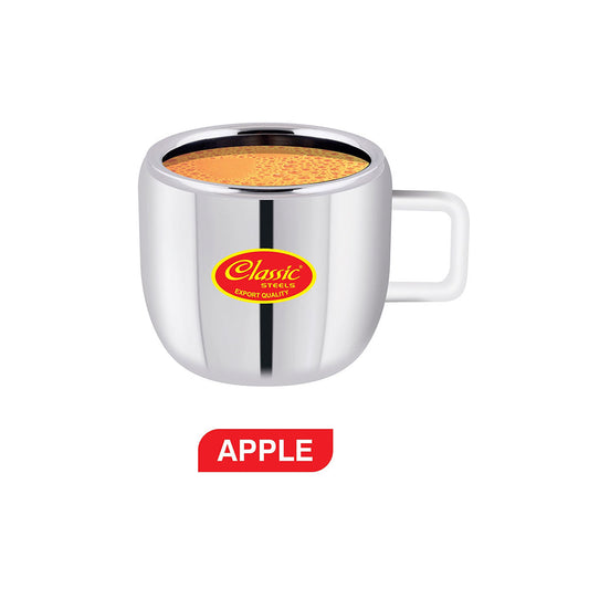 Exclusive Double Wall Apple Mugs 120 ML (pack Of 6 Pcs)