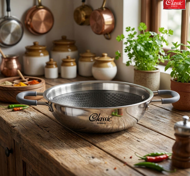 Hexa Comb Triply Kadai Without Lid