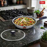 Hexa Comb Triply Frypan with Glass Lid