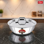 Hexa Comb Triply Stainless Steel Tasla with Steel Lid