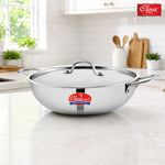 Triply Stainless Steel Kadai with Lid