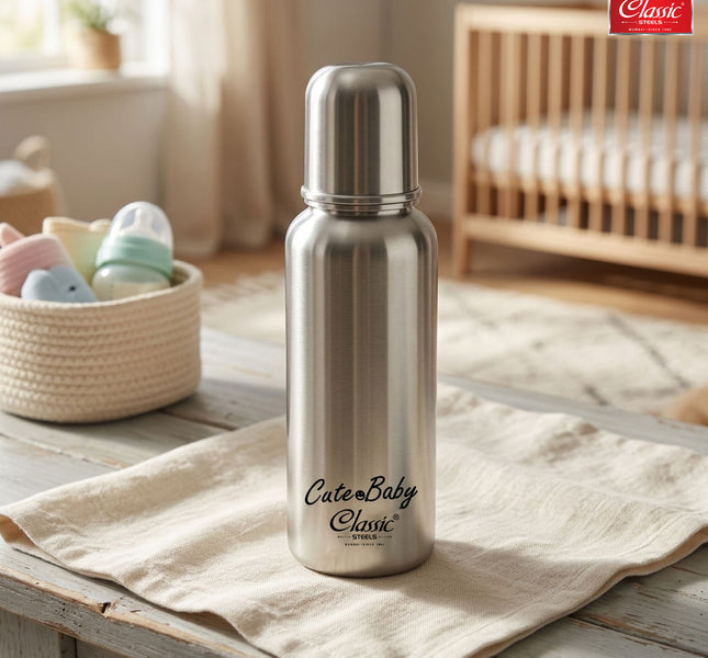 Premium 304 Stainless Steel Baby Feeding Bottle