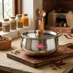 Triply Hammered Stainless Steel Handi with Lid