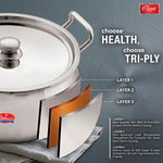 Triply Stainless Steel Handi with Lid