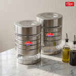 Utility Canister Set of  Airtight Stainless Steel Kitchen Storage Containers with See-Through Window & Top View Lid