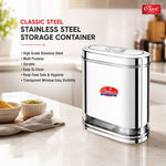 Titan Oval Stainless Steel  Kitchen Storage Canisters with Transparent Window