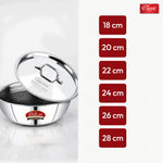 Hexa Comb Triply Stainless Steel Tasla with Steel Lid