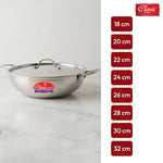 Triply Stainless Steel Kadai with Lid
