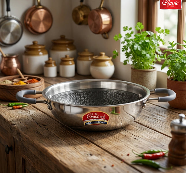 Hexa Comb Triply Kadai Without Lid