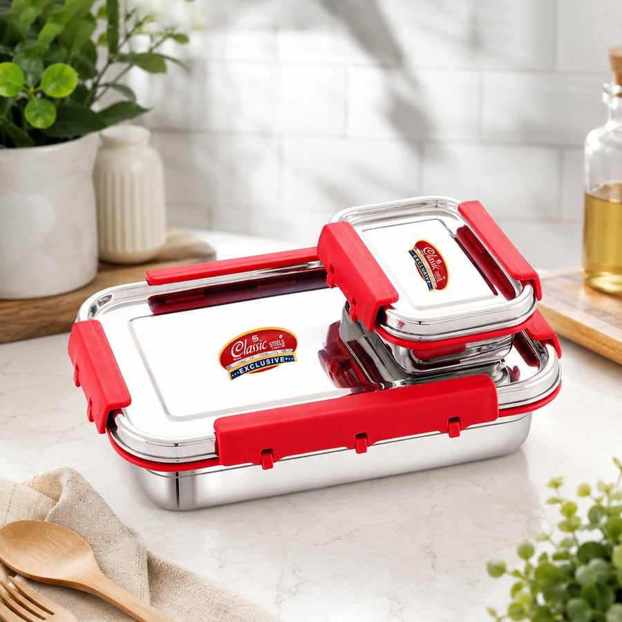Stellar Lunch Box Stainless Steel Lunch Box, Airtight, Stackable, BPA Free, with Small Container,