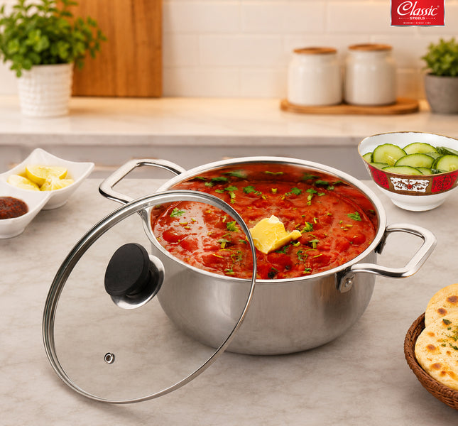 Triply Stainless Steel Saucepot with Glass Lid