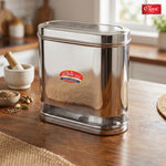 Oval Stainless Steel Kitchen Storage Canisters with Transparent Window