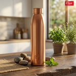 Pure Copper Bottle One Piece Jointless - Made With Pure Copper Durable, Leak-Free, Heavy Weight, Lequer Coating