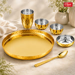 Buffet Gold Hammered Stainless Steel Dinner Set