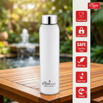 Single Wall Stainless Steel JointLess Bottle - Premium Leak Proof Water Bottle White Color Pack of (2)