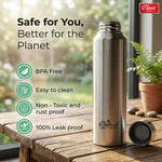 Daily Water Bottle Silver, Single Walled, Leak Proof Lid, Rust Proof, Multipurpose
