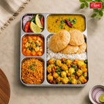 Stainless Steel 5-in-1 Rectangular Bhojan Thali