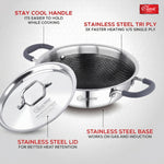 Hexa Comb Triply Kadai with Steel Lid