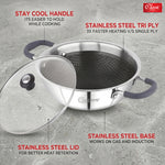 Hexa Comb Triply Kadai with Glass Lid