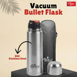 Vacuum Bullet Flask - 24 Hours Hot and Cold Water Bottle with Cover, Leak-Proof Design, Stainless Steel