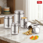 Stainless Steel Canister  Elegant Circular Design for Tea, Coffee, and Spices
