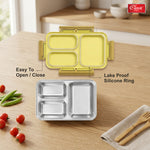 Insulated 3-Compartment Stainless Steel Lunch Box for Kids & Adults
