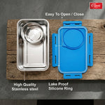 3D Effect Stainless Steel Lunch Box for Kids Leak-Proof, BPA-Free, Food Grade School Tiffin with Inner Veg Box