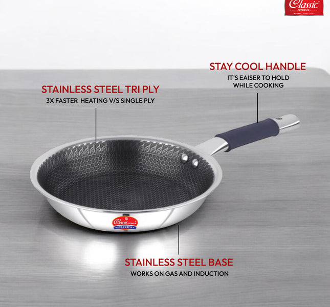 Hexa Comb Triply Frypan Without Lid
