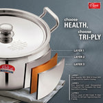 Triply Stainless Steel Handi with Lid