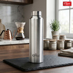 Daily Water Bottle Silver, Single Walled, Leak Proof Lid, Rust Proof, Multipurpose