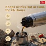 Vacuum Bullet Flask - 24 Hours Hot and Cold Water Bottle with Cover, Leak-Proof Design, Stainless Steel