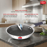 Hexa Comb Triply Frypan with Steel Lid