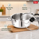 Triply Stainless Steel Saucepot with Glass Lid