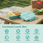 Insulated 3-Compartment Stainless Steel Lunch Box for Kids & Adults