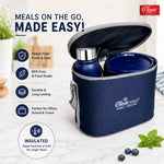 Urban Premium Steel Lunch Box Set of 7 with Insulated Carry Bag Includes 4 Microwave Safe Leak-Proof Containers 1100 ml & 500ml Steel Bottle BPA Free, Food Grade with Heavy Cutlery