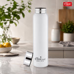 Single Wall Stainless Steel JointLess Bottle - Premium Leak Proof Water Bottle White Color Pack of (2)