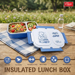 Bento Duo Lunch Box for Kids  2 Compartments Stainless Steel Insulated Tiffin Box  Leak-Proof Silicone Seal