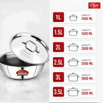 Hexa Comb Triply Stainless Steel Tasla with Steel Lid