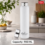 Single Wall Stainless Steel JointLess Bottle - Premium Leak Proof Water Bottle White Color Pack of (2)