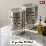 Utility Canister Set of  Airtight Stainless Steel Kitchen Storage Containers with See-Through Window & Top View Lid